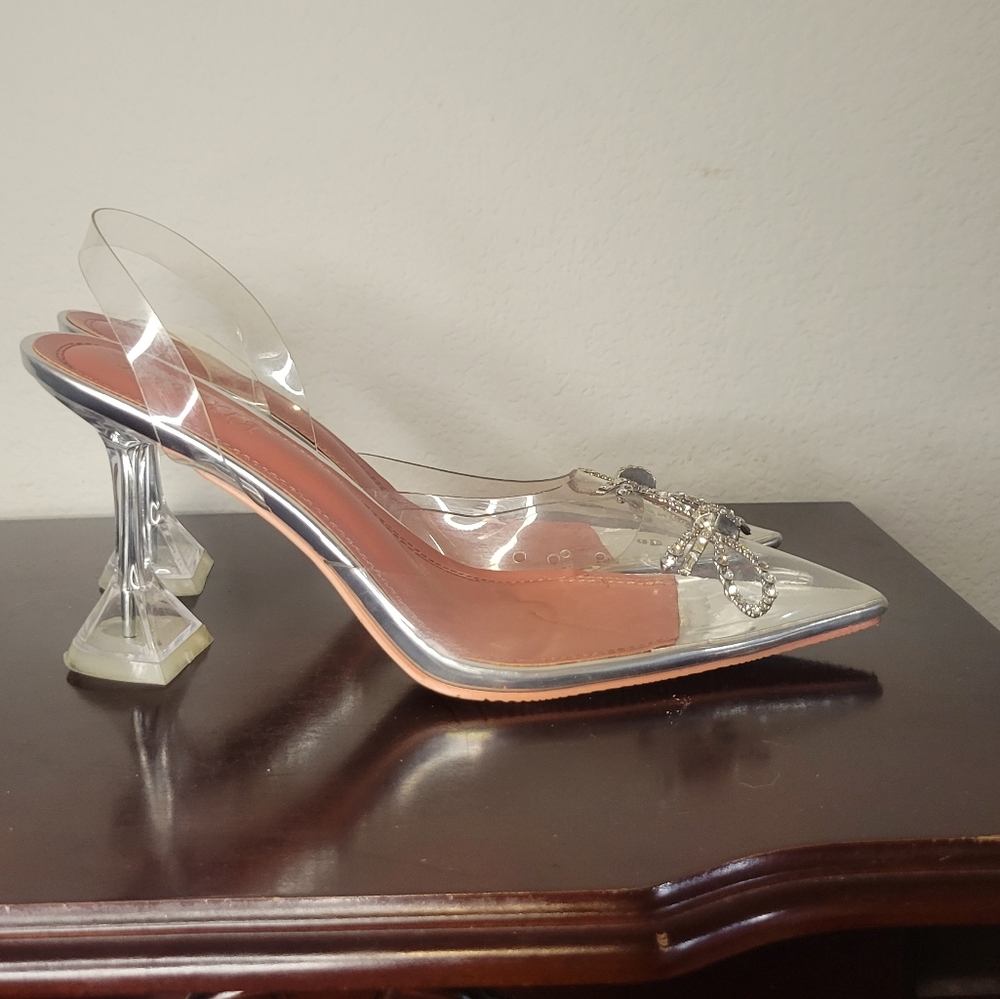 Silver Elegant Heels with Decorative Detail